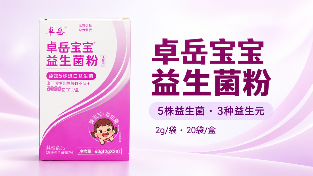 卓岳宝宝益生菌：5株益生菌搭配3种益生元，了解产品配方与特点