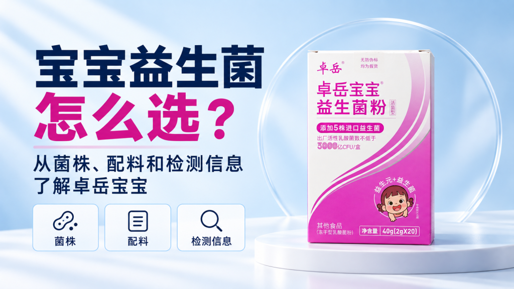 宝宝益生菌怎么选？从菌株、配料和检测信息了解卓岳宝宝